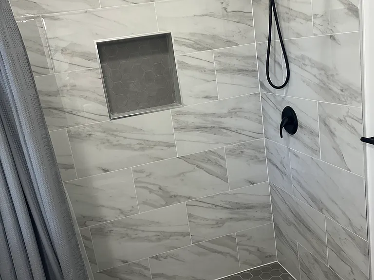 New hallway bathroom shower on the second floor