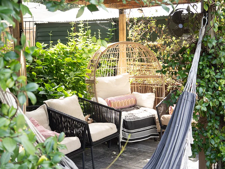 pergola and lounge area