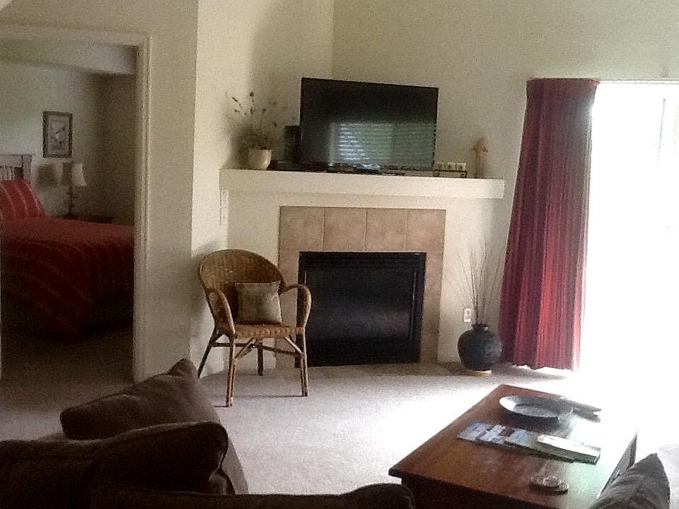 Living room, fireplace, television