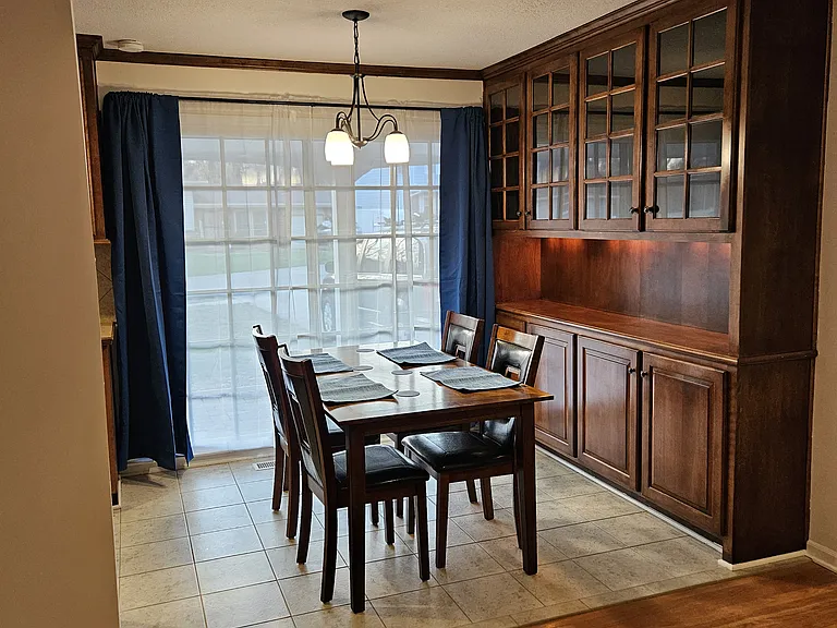 Kitchen table with nice built-in cabinet