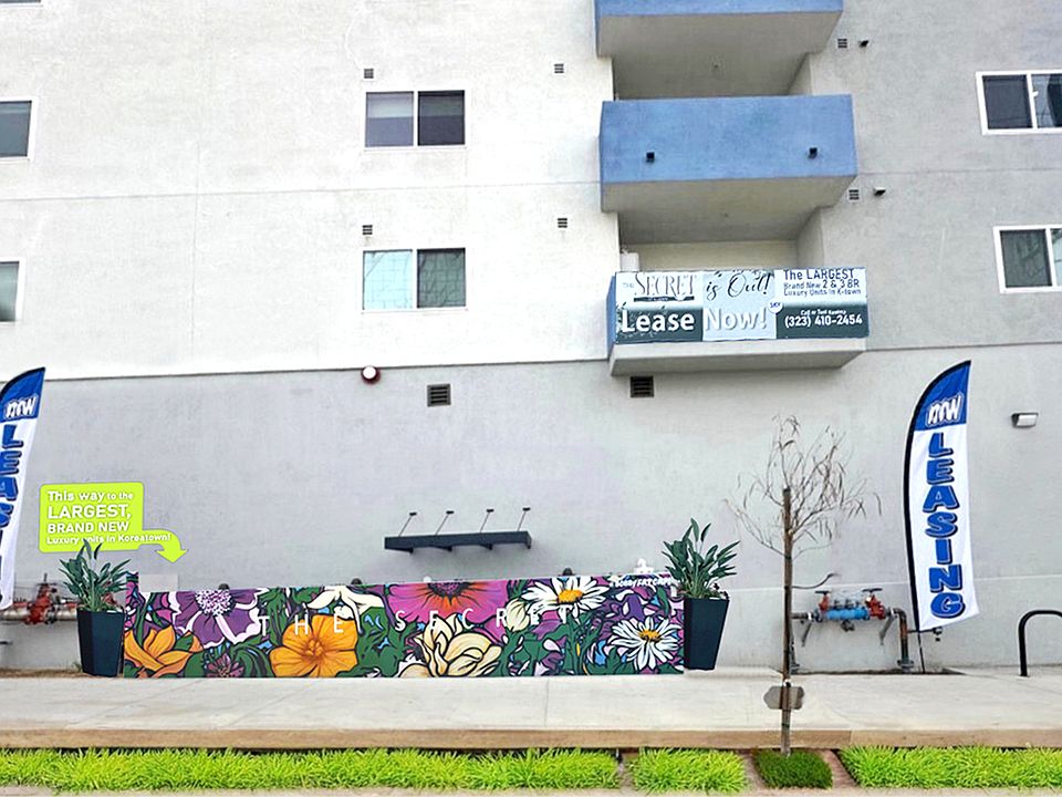 The stunning new mural at The SECRET in K-Town Luxury Apartments' entrance walkway