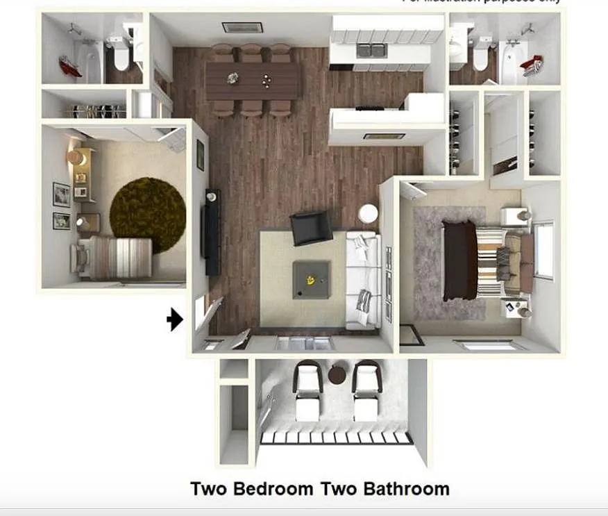 Floor plan 2 Bedroom 2 Bath