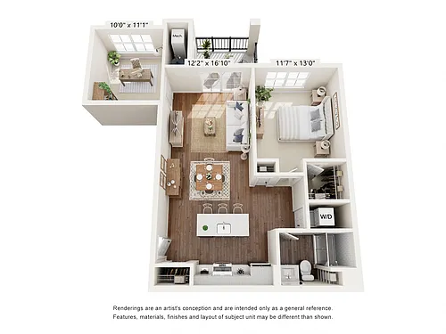 Floor plan One Bed Den