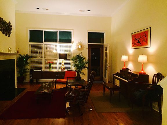 living room with fire place