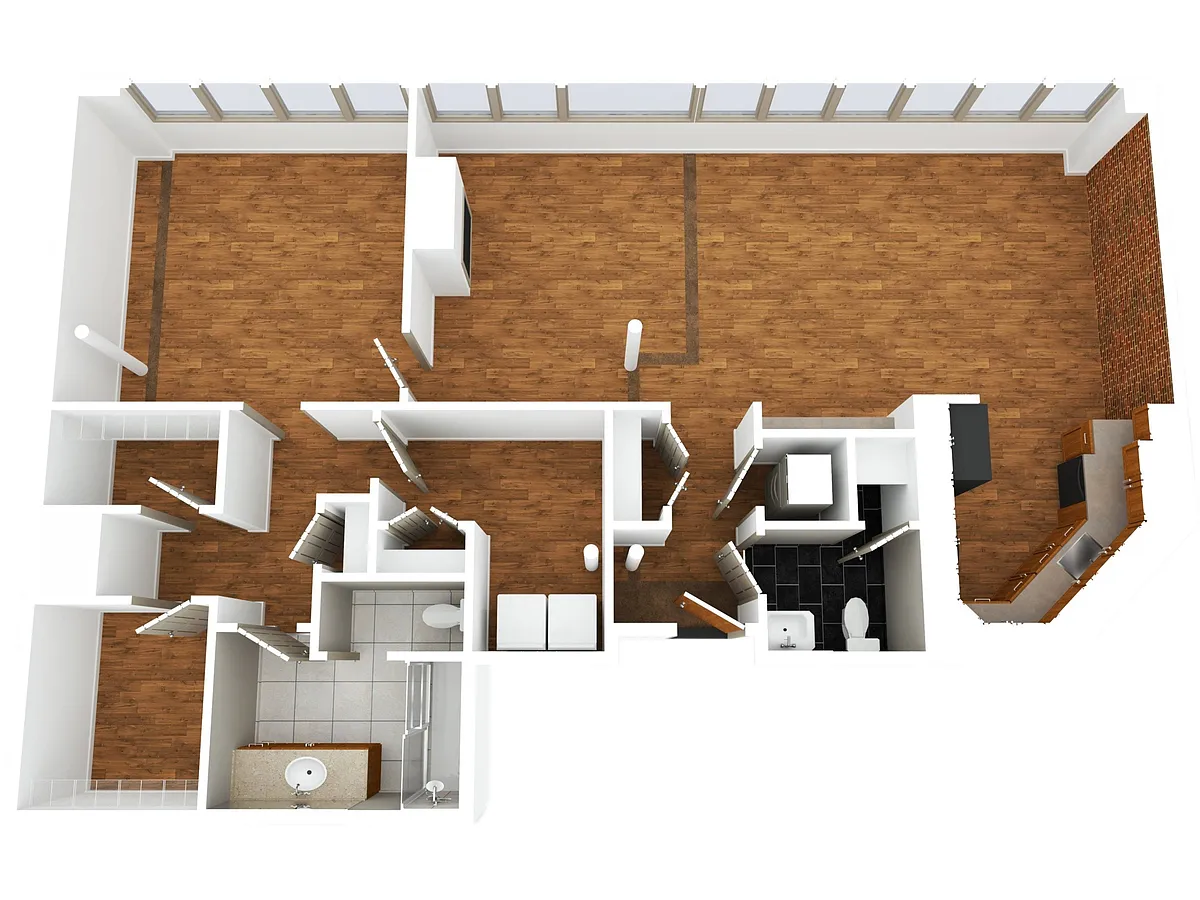 Floor plan 1 Bed 1.5 Bath | Classic