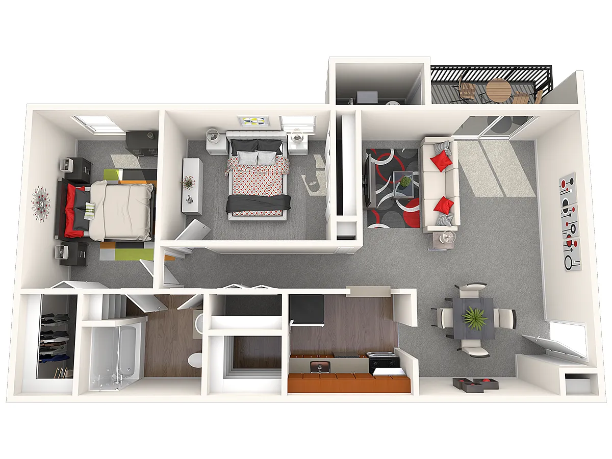 Floor plan 2 Bed 1 Bath