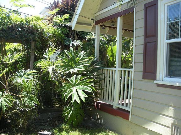 Standing in private yard/patio.