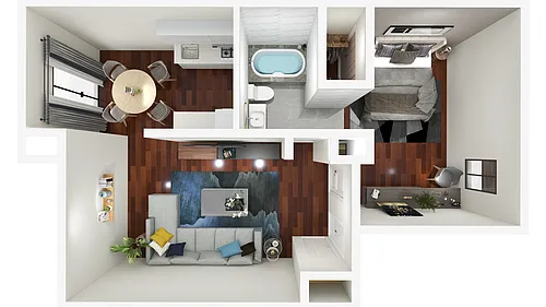 Floor plan Aspen - 1 Bed 1 Bath