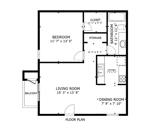 Floor plan 1X1