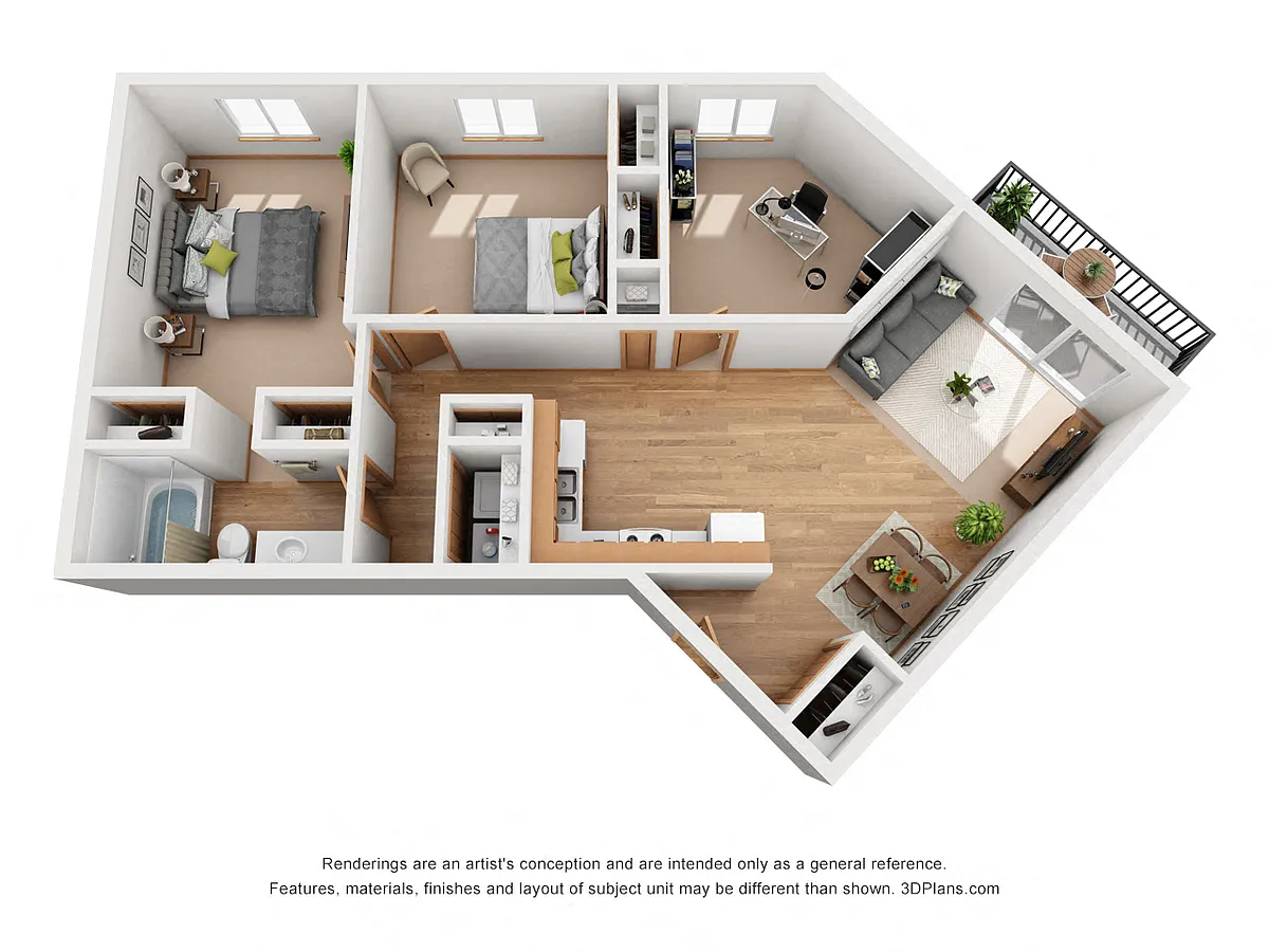Floor plan 3 Bedroom C