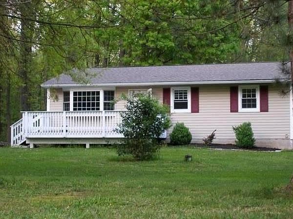 Front  of house with a 10'x16' deck. 