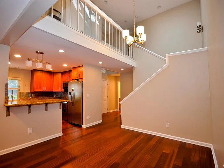 Dining area, kitchen and stairwell