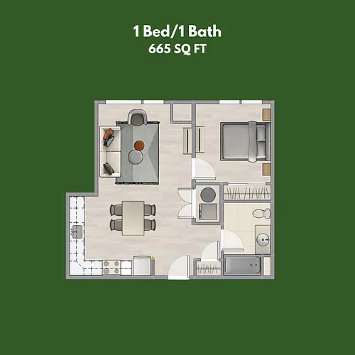Floor plan 1-Bedroom