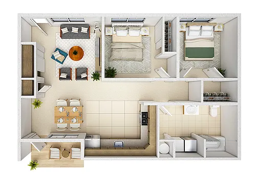 Floor plan Two-Bedroom