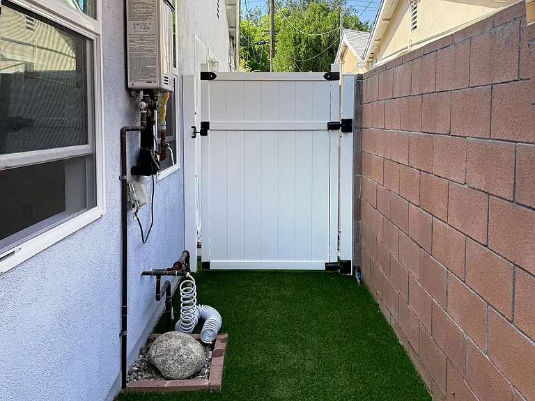 Turf and faucet area