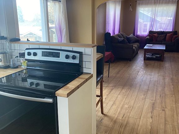 Open kitchen to living dining area.