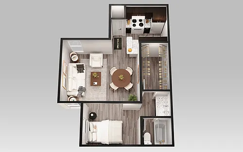 Floor plan Upgraded- 0 Bedroom 1 Bath