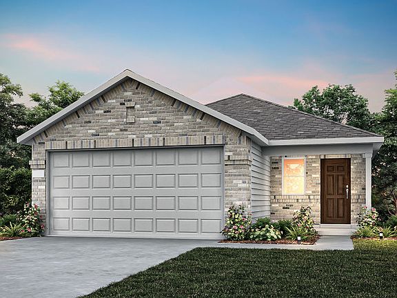 The Barton, a one-story home with 2-car garage, shown with home exterior LS102