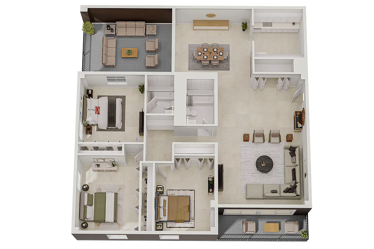 Floor plan 3 Bedroom, 2 Bathroom