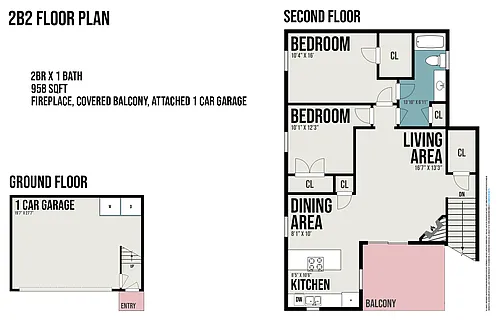 Floor plan 2B2 Townhome