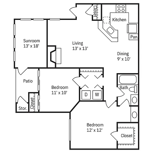 Floor plan 2x1 Sunflower