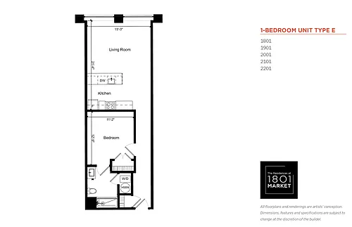 Floor plan One Bedroom E