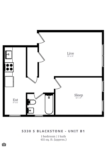 Floor plan 1 Bed | 1 Bath (B1)