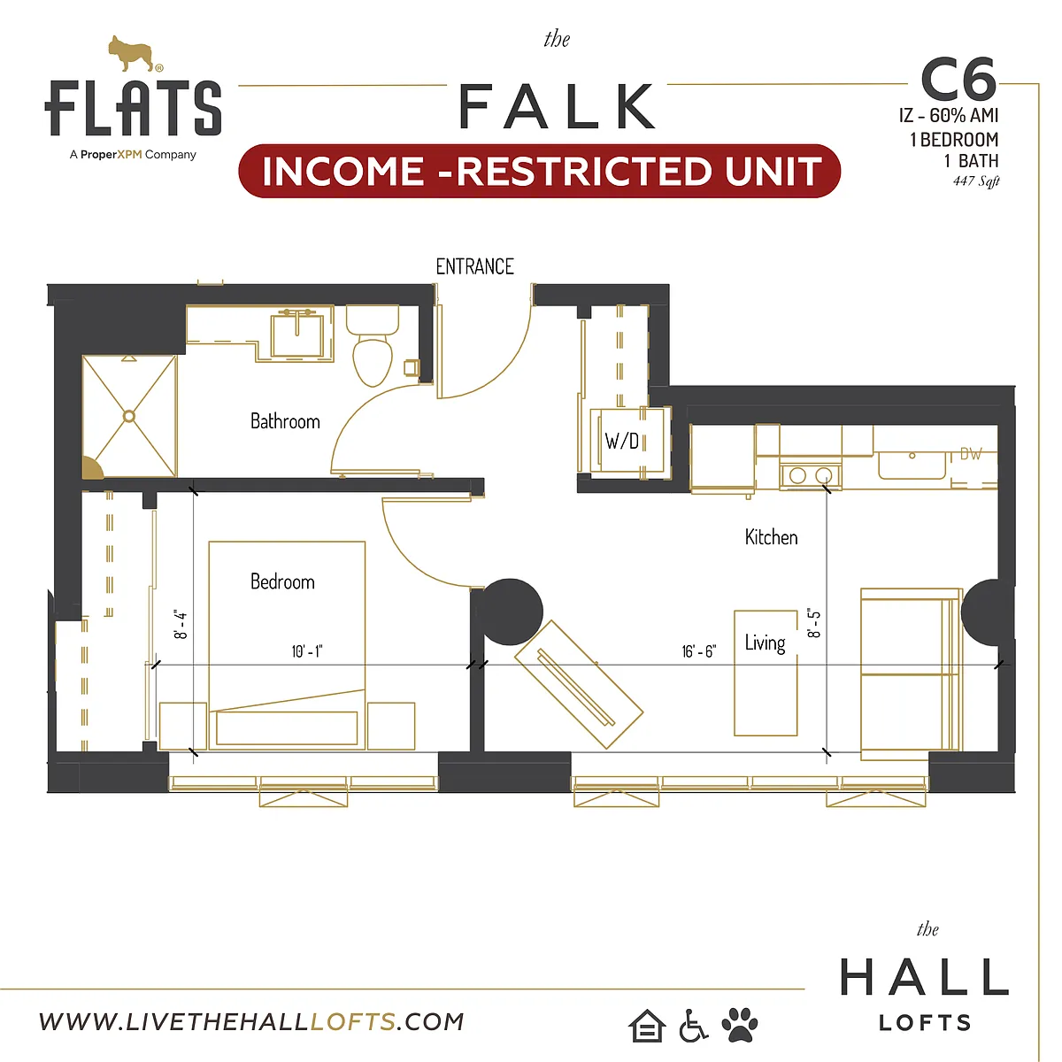 Floor plan C6 - IZ 60% AMI
