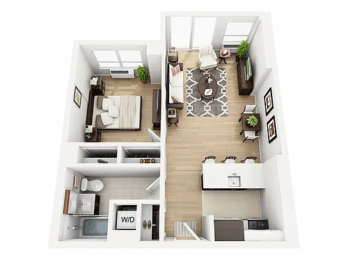 Floor plan One Bedroom (A1C-808)