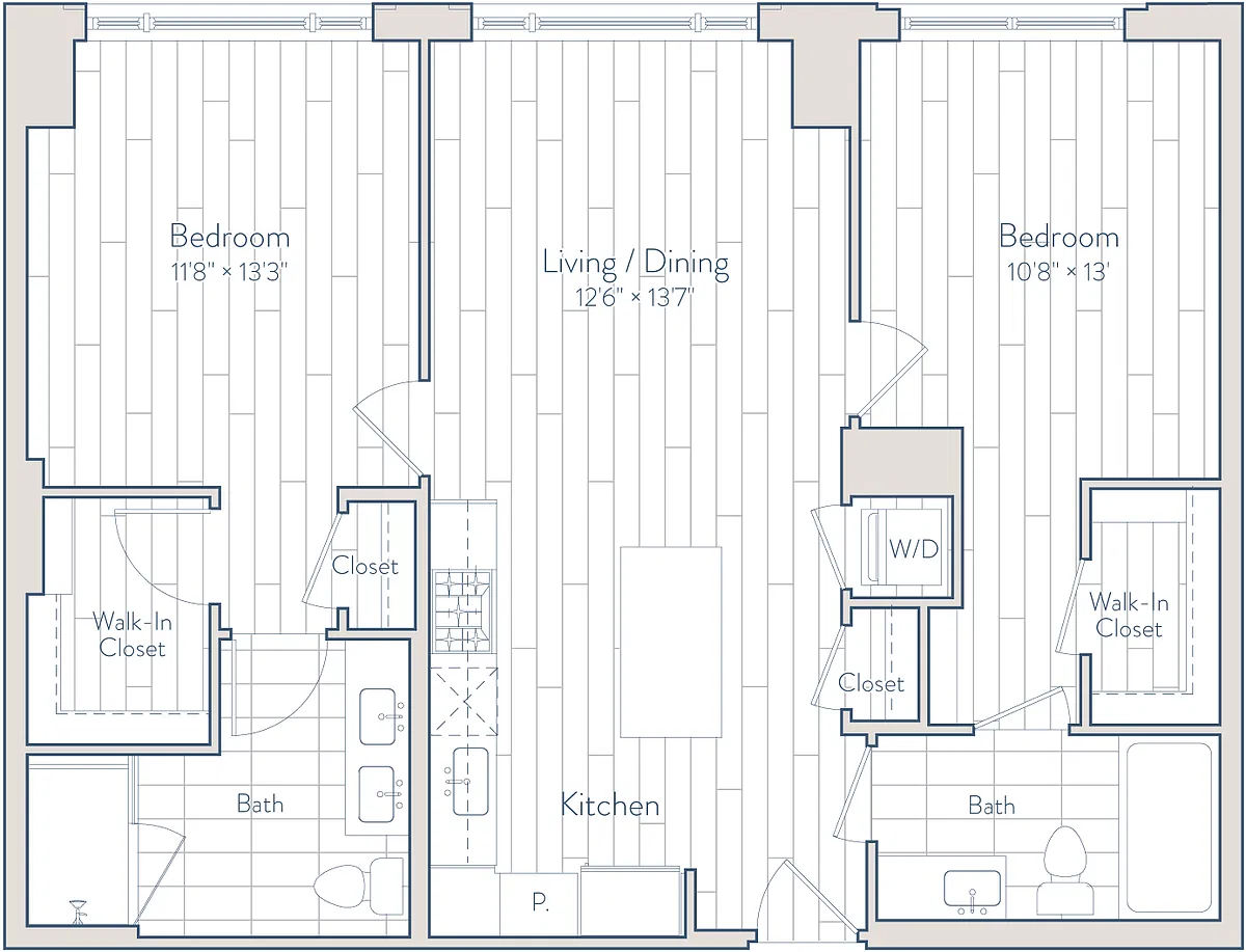 Floor plan 2 Bed/2 Bath-E22-3