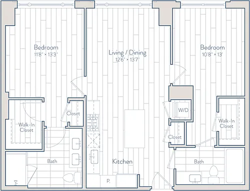 Floor plan 2 Bed/2 Bath-E22-3