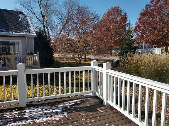 View from deck after first snow. Plenty of room for grilling and entertaining.