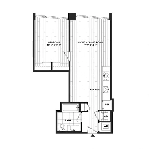 Floor plan 1 Bed - 1 Bath | A06