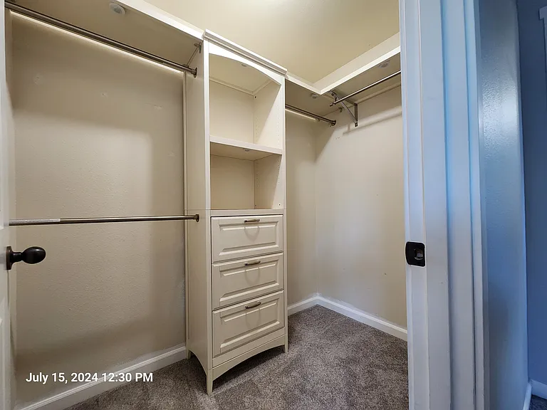 Master bedroom walk-in closet