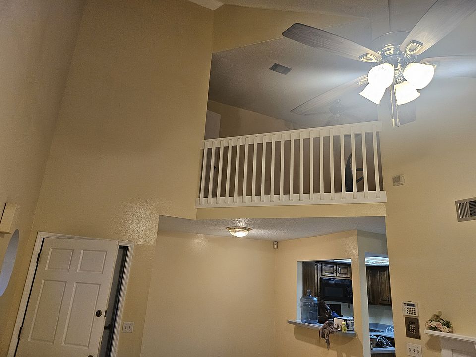 Upstairs over looks into the living room