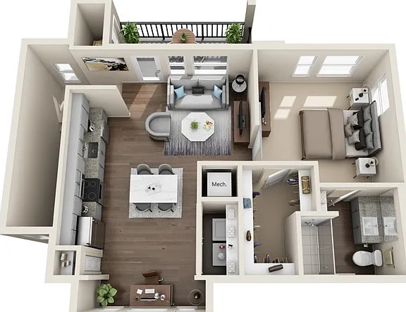 One Bedroom, 797-834 sqft, Full-Sized Washer/Dryer, Patio/Balcony, Walk-in Closet One Bedroom, 797-834 sqft, Full-Sized Washer/Dryer, Patio/Balcony, Walk-in Closet