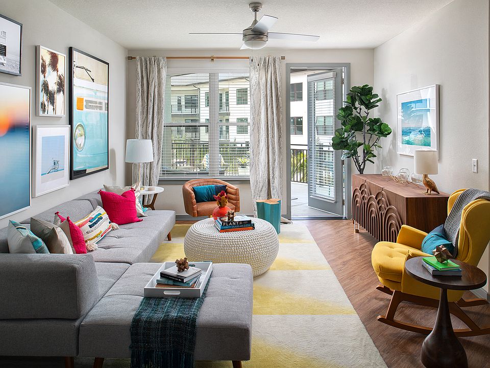 Living room with patio access