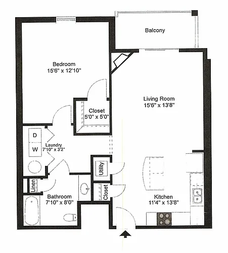 Floor plan 1 Bedroom