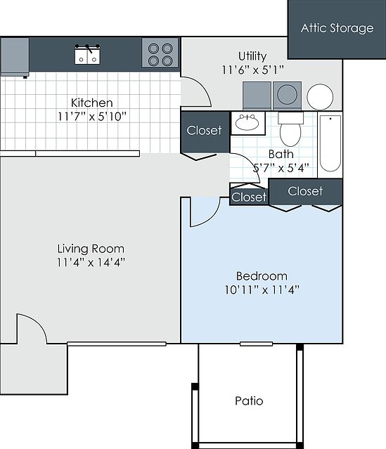 1 Bedroom Floorplan