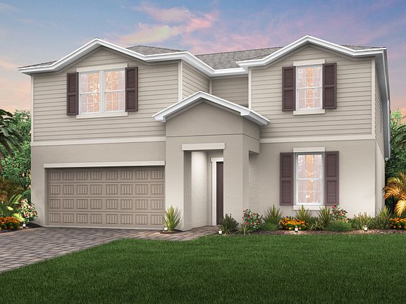 The Citrus Grove, a two-story home with a 2 car garage, shown as Home Exterior FM2B