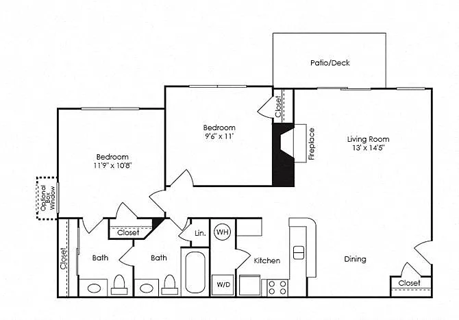 Floor plan B1 - 858 sq. ft.