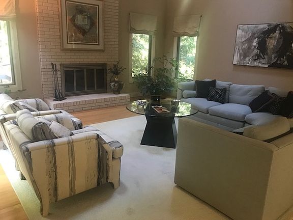 Family room view of FP