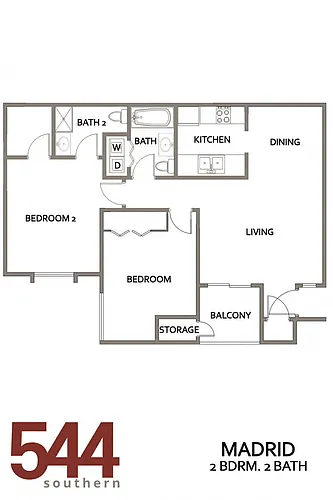 Floor plan 2x2 Silver W/D