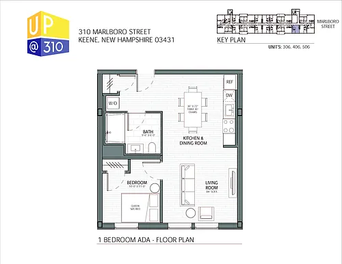 Floor plan 1 BEDROOM ADA