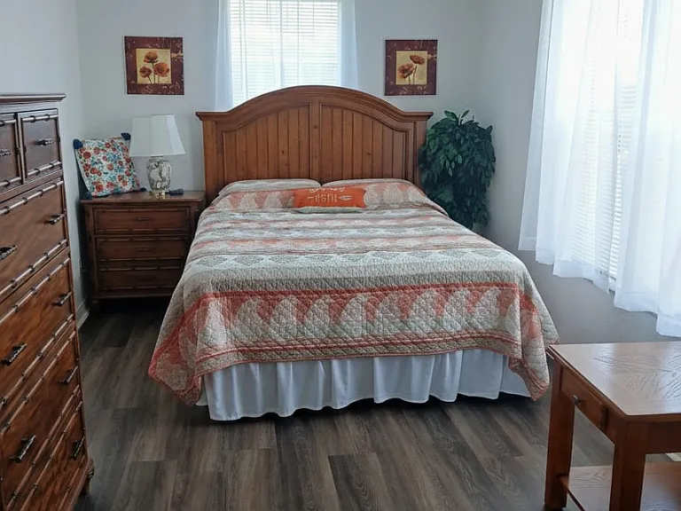 Guest Bedroom 3 attached to the sitting room for quiet moments. Has a tv of course like all the bedrooms do