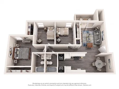 Floor plan 3 Bed 2 Bath Premium