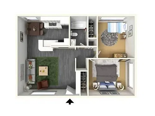 Floor plan 2x1R