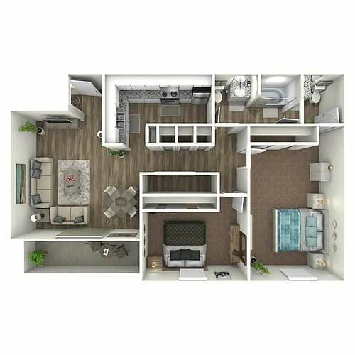 Floor plan 2B-WD-LL-P