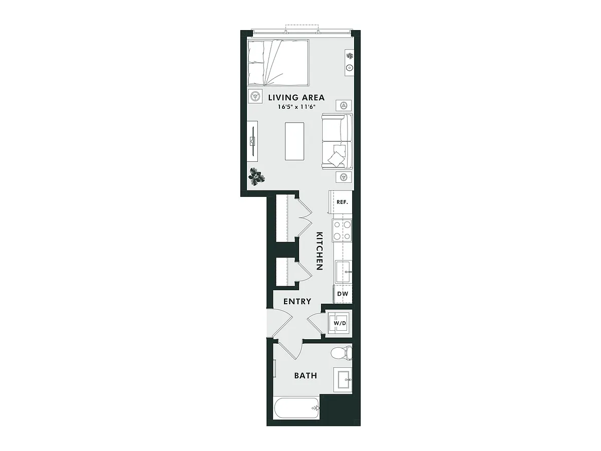 Floor plan S2.1 | Studio | 1 Bath