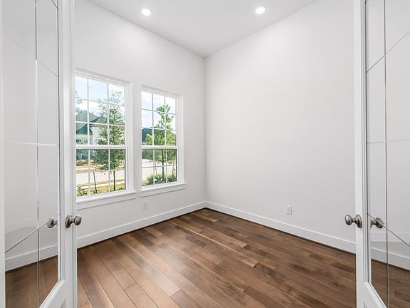 Private study with glass door entry